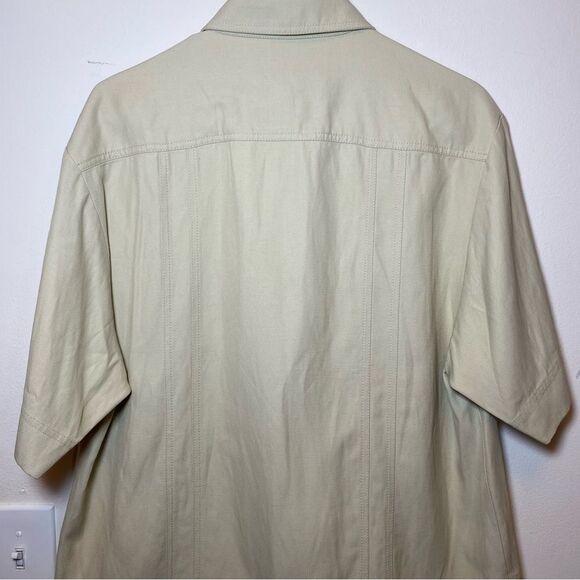 LouLou Studio NEW Moheli Viscose/Linen Short Sleeve Button Down Shirt Tan Sz XS - Picture 12 of 14